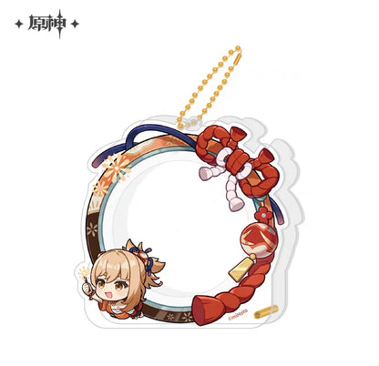 Genshin Impact Chibi Character Series Acrylic Badge Cover Keychain Vol 2