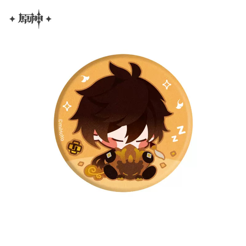 Genshin Impact Chibi Character with Plush Themed Series Badge