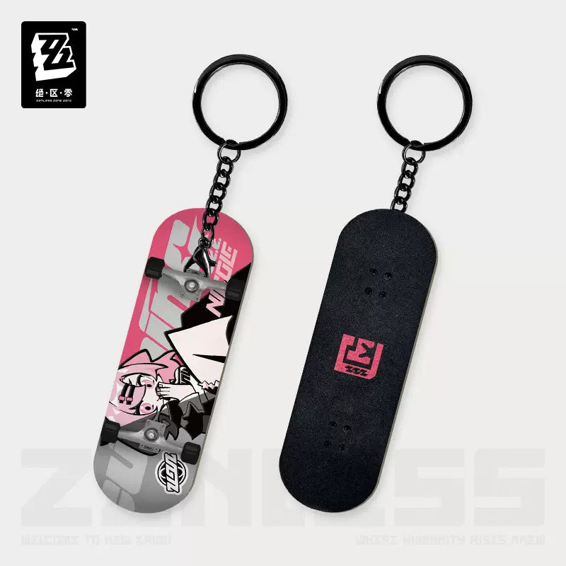 Zenless Zone Zero Ridu Series Chibi Finger Skateboard Keychain Cunning Hares