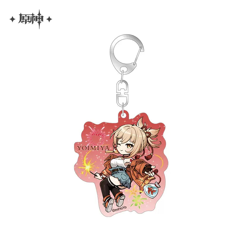 Genshin Impact Outdoor Outfit Themed Series Chibi Character Keychain