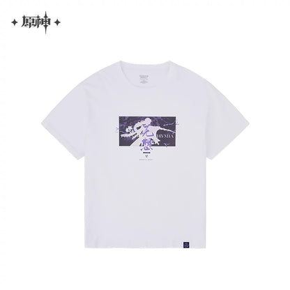 Genshin Impact Raiden Shogun Themed T-Shirt Silhouette White