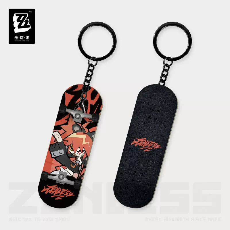 Zenless Zone Zero Ridu Series Chibi Finger Skateboard Keychain Belobog Heavy Industries