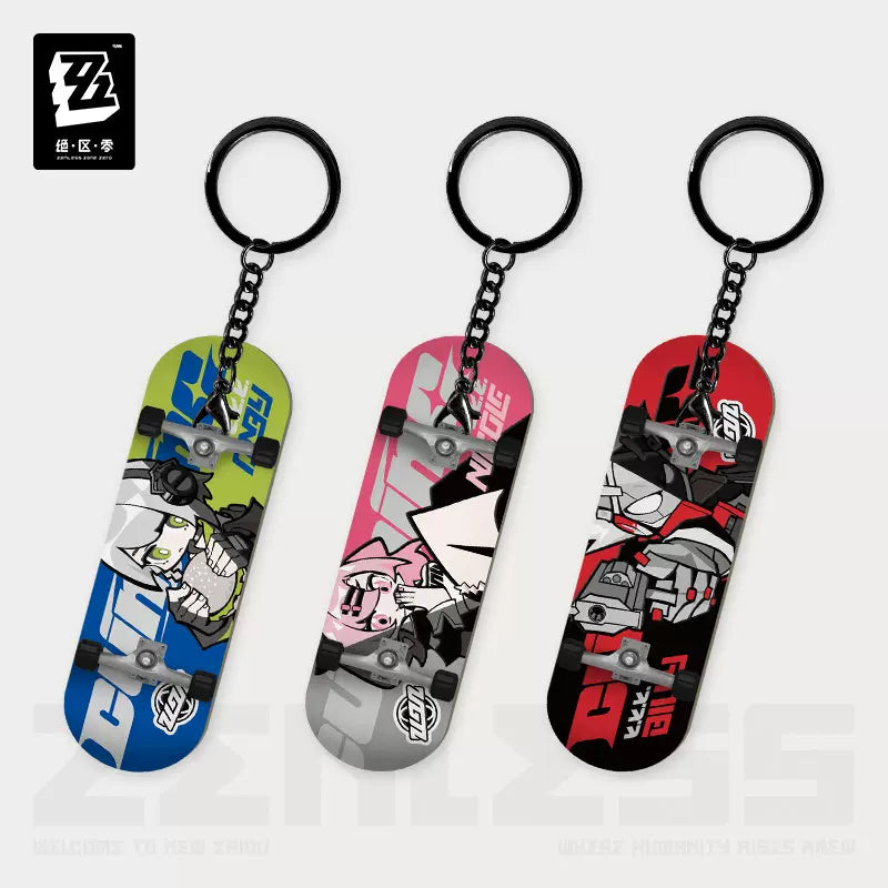 Zenless Zone Zero Ridu Series Chibi Finger Skateboard Keychain Cunning Hares