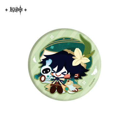 Genshin Impact Chibi Character with Plush Themed Series Badge