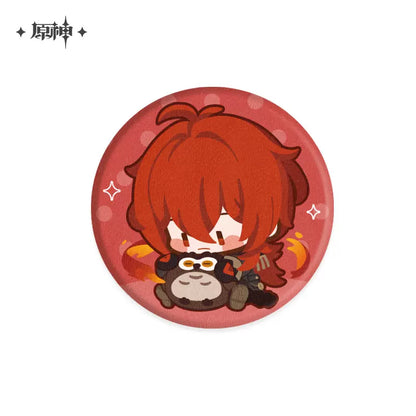 Genshin Impact Chibi Character with Plush Themed Series Badge