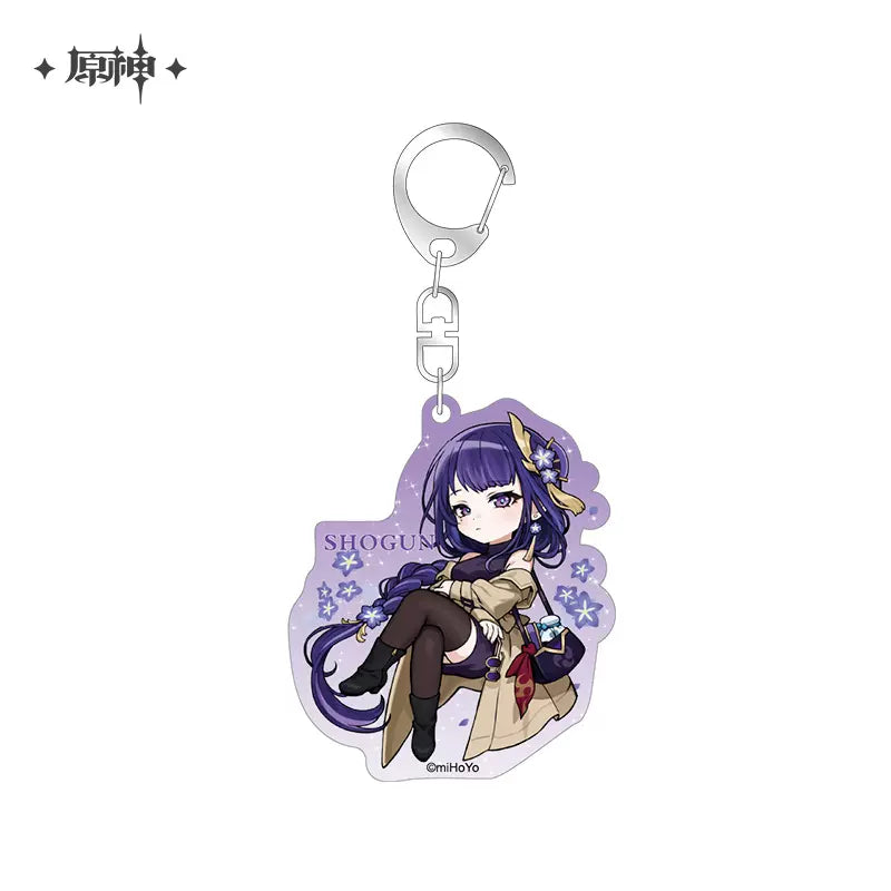 Genshin Impact Outdoor Outfit Themed Series Chibi Character Keychain