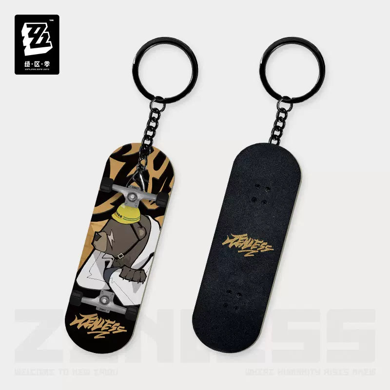 Zenless Zone Zero Ridu Series Chibi Finger Skateboard Keychain Belobog Heavy Industries