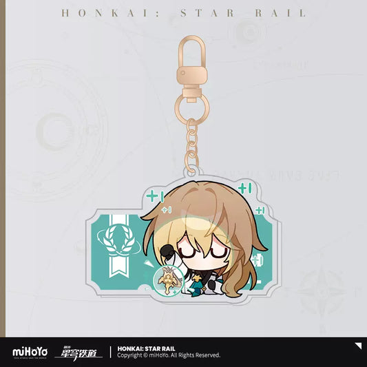 Honkai: Star Rail Pom-Pom Exhibition Hall Series Acrylic Pendant Keychain Luocha (In-Stock)