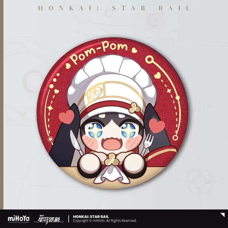 Honkai: Star Rail Time To Feast Collaboration Badge Pom-Pom (In-Stock)