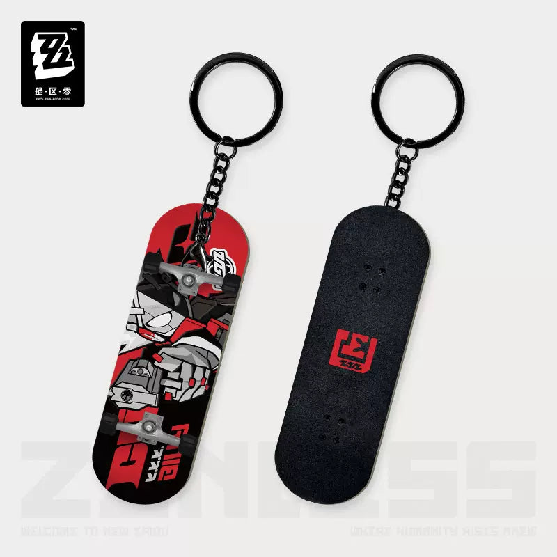 Zenless Zone Zero Ridu Series Chibi Finger Skateboard Keychain Cunning Hares