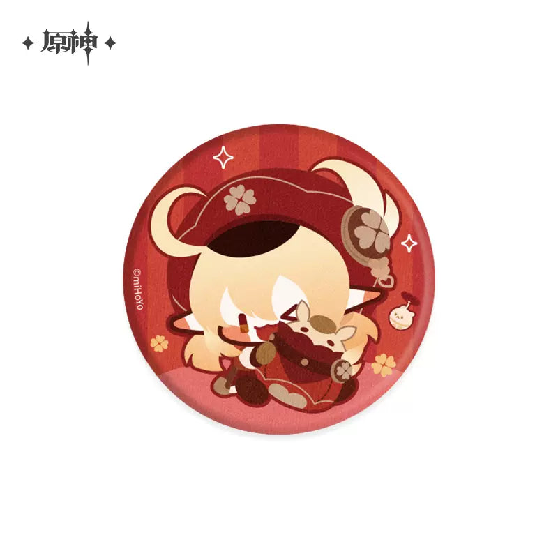 Genshin Impact Chibi Character with Plush Themed Series Badge