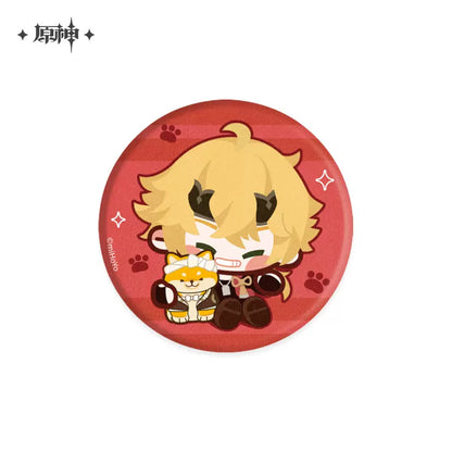 Genshin Impact Chibi Character with Plush Themed Series Badge