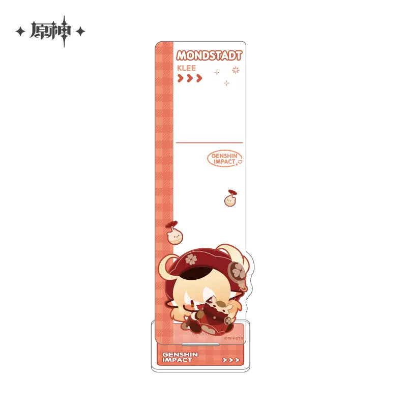 Genshin Impact Chibi Character Sticky Notepad Stand Klee (In-Stock)