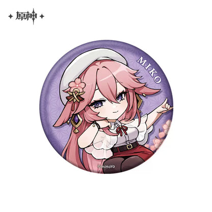 Genshin Impact Outdoor Outfit Themed Series Chibi Character Badge