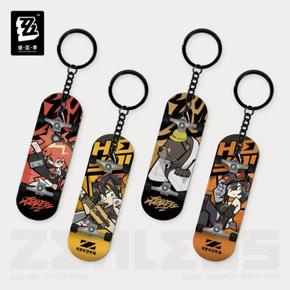 Zenless Zone Zero Ridu Series Chibi Finger Skateboard Keychain Belobog Heavy Industries