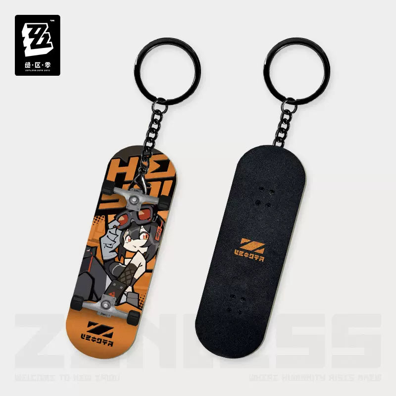 Zenless Zone Zero Ridu Series Chibi Finger Skateboard Keychain Belobog Heavy Industries