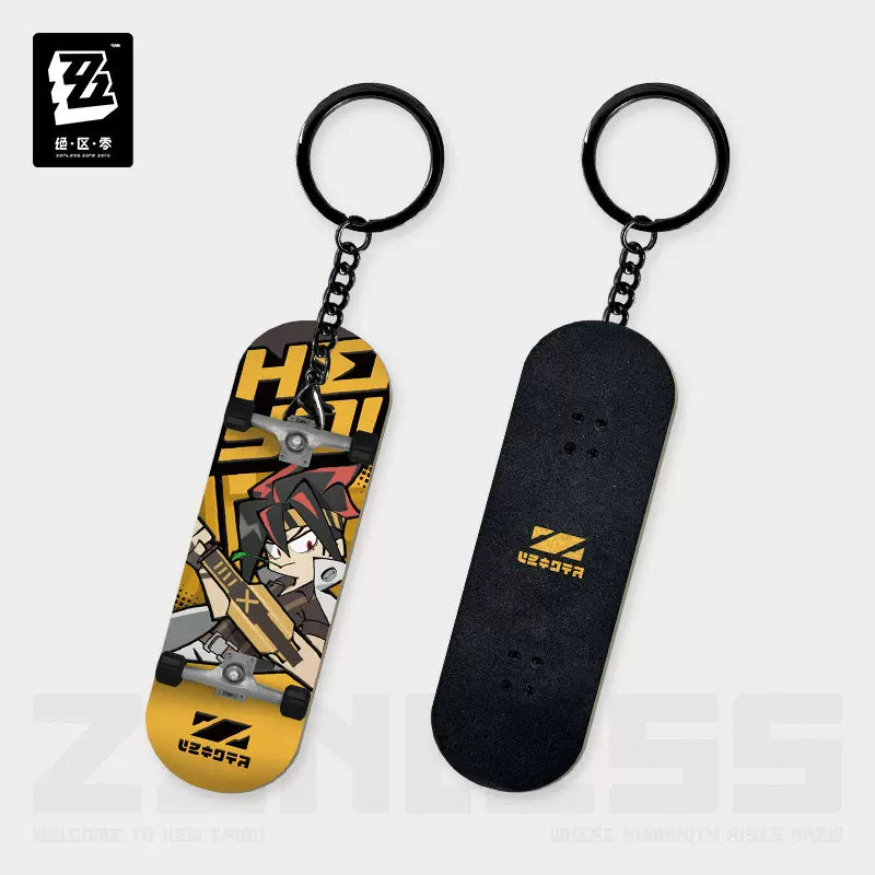 Zenless Zone Zero Ridu Series Chibi Finger Skateboard Keychain Belobog Heavy Industries