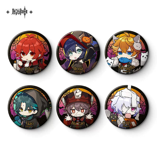 Genshin Impact Halloween Themed Series Chibi Character Badge