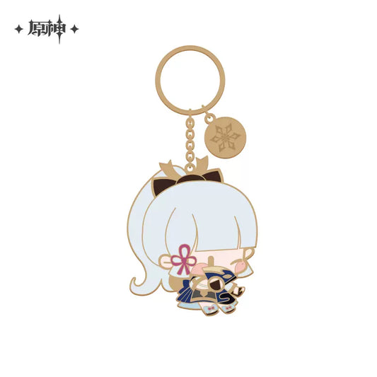 Genshin Impact Chibi Character Metal Keychain Kamisato Ayaka (In-Stock)