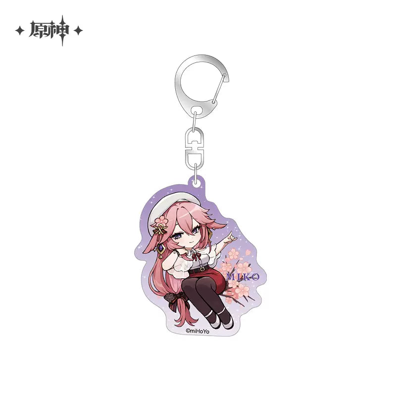 Genshin Impact Outdoor Outfit Themed Series Chibi Character Keychain