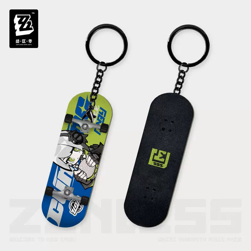 Zenless Zone Zero Ridu Series Chibi Finger Skateboard Keychain Cunning Hares