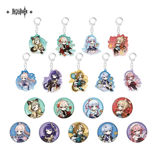 Genshin Impact Outdoor Outfit Themed Series Chibi Character Keychain