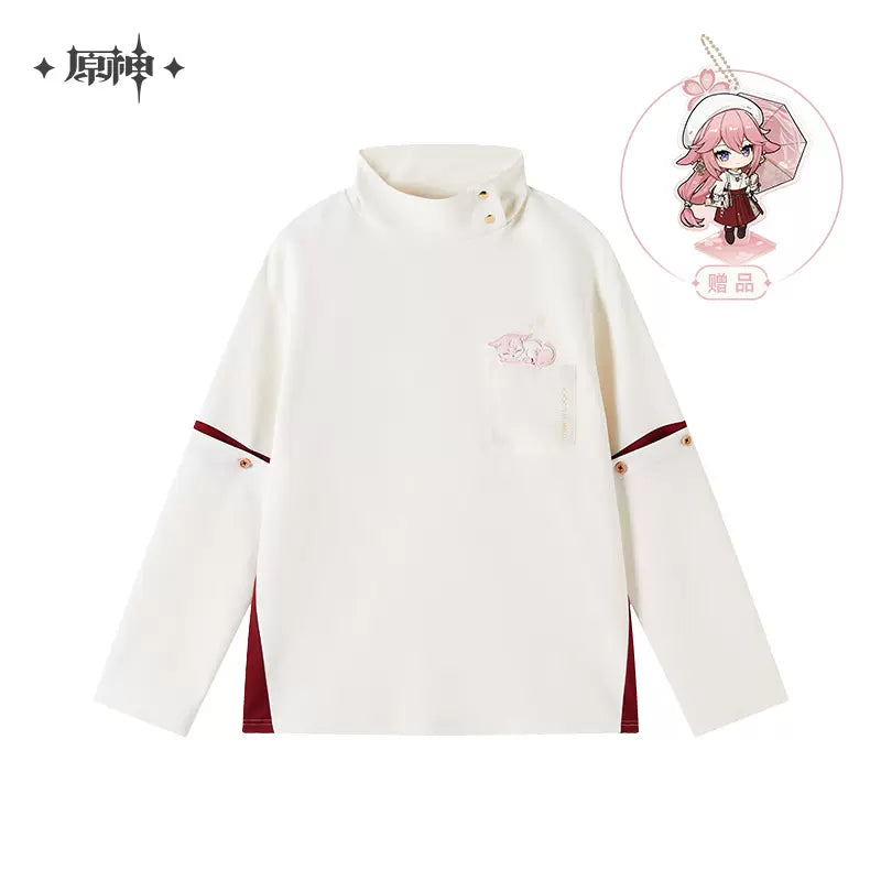 Genshin Impact Yae Miko Theme Impression Collared Long Sleeve Sweatshirt w/ Bonus