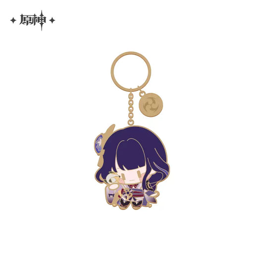 Genshin Impact Chibi Character Metal Keychain Raiden Shogun (In-Stock)