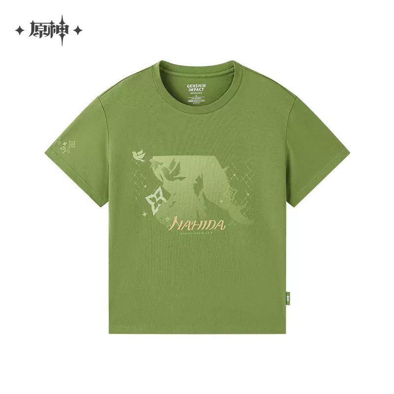 Genshin Impact Nahida Themed T-Shirt Green Silhouette