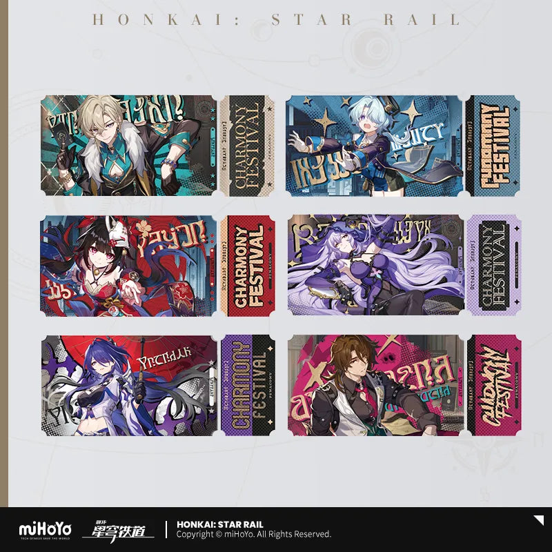 Honkai: Star Rail Charmony Festival Invitation Acrylic Collectible Ticket Set