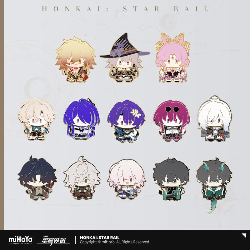 Honkai:Star Rail Chibi Doll Series Rocking Head Metal Pin Badge